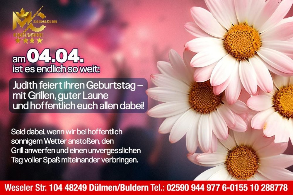 Geburstagsfeier im Saunaclub Buldern
